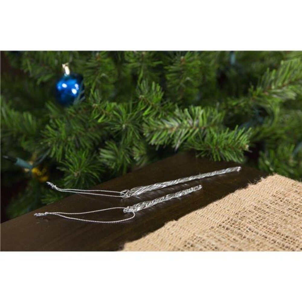 3-1/2-Inch-5-1/2-Inch Clear Glass Icicle Ornament Set of 24 Pieces - Picture 5 of 8